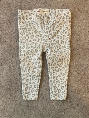 Levi's Kids Cream & Gray Leopard Print Super Skinny Jeans